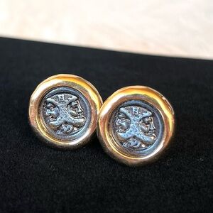 Fendi Coin Clip On Earrings Two Tone